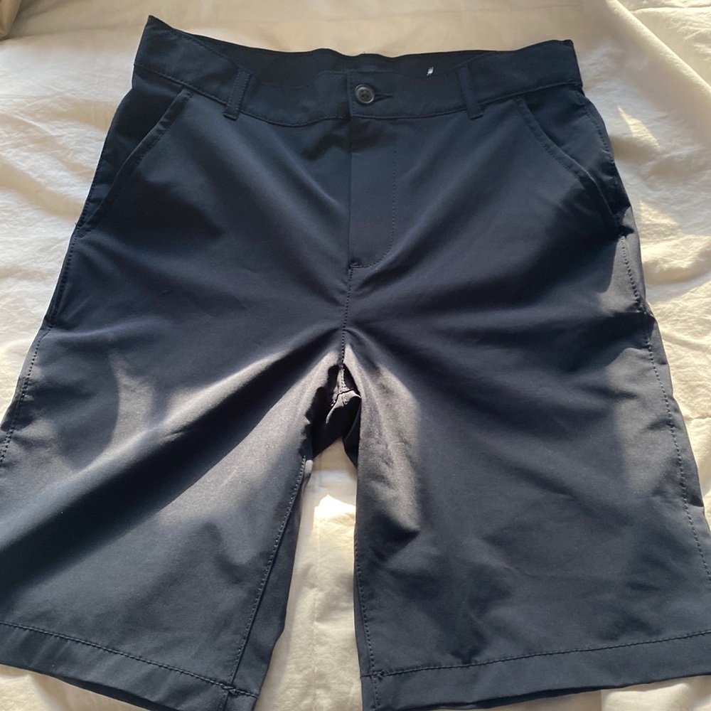 PLACE Boys Uniform Shorts Navy Stretch Adjustable Front Zip Size 14